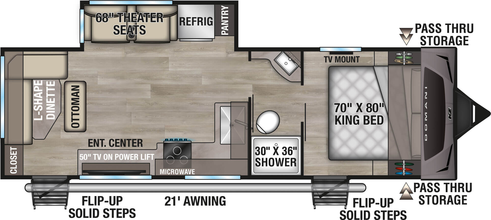 2027 KZ RV Domani DM251RL Travel Trailer Floorplan