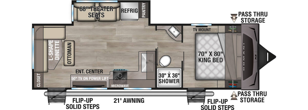 2027 KZ RV Domani DM251RL Travel Trailer Floorplan