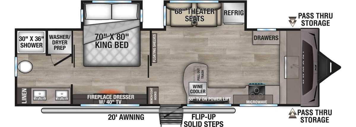 2027 KZ RV Domani DM292FK Travel Trailer Floorplan