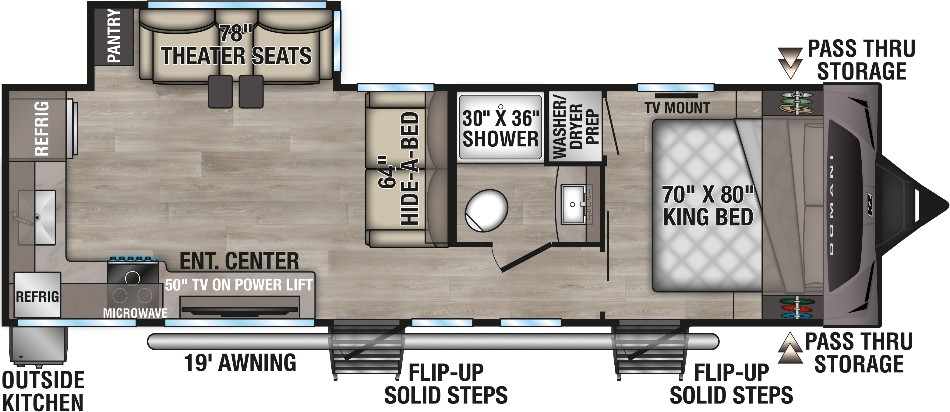 2027 KZ RV Domani DM281ML Travel Trailer Floorplan