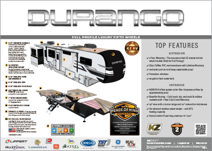 2024 KZ RV Durango Full Profile Luxury Fifth Wheels Poster