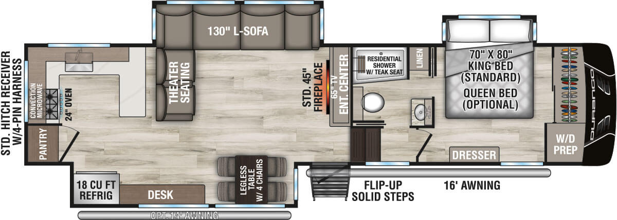 2026 KZ RV Durango D339MLT Fifth Wheel Floorplan