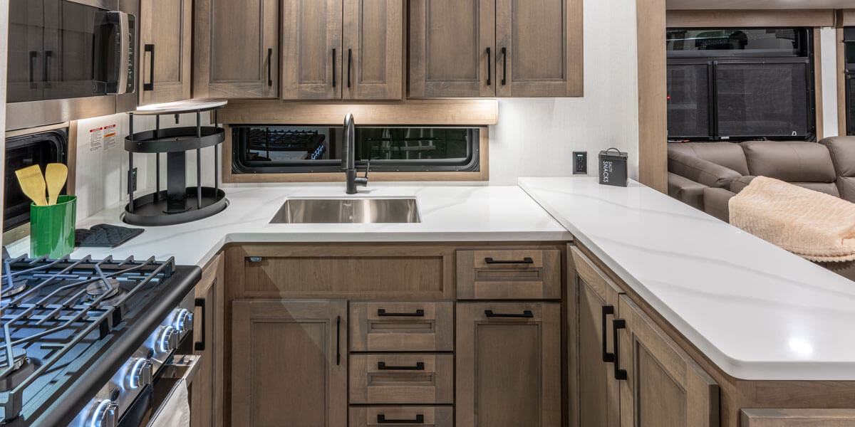 2026 KZ RV Durango D339MLT Fifth Wheel Kitchen Sink and Countertops