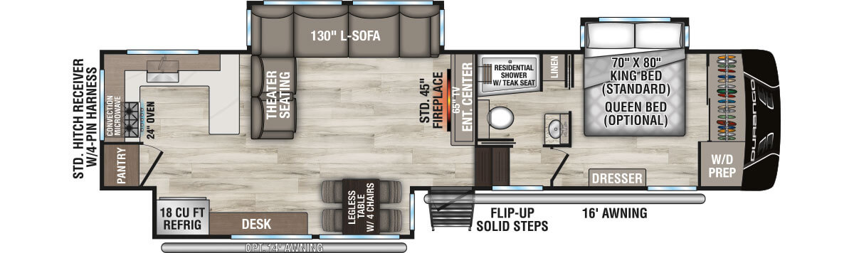 2026 KZ RV Durango D339MLT Fifth Wheel Floorplan