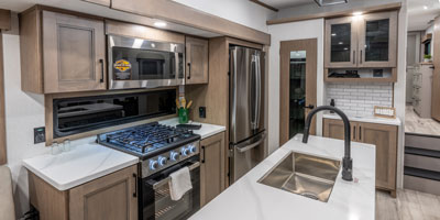 2026 KZ RV Durango D302RLT Fifth Wheel Kitchen Island, Microwave and Oven