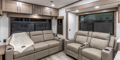 2026 KZ RV Durango D302RLT Fifth Wheel Theater Seats and Sofa