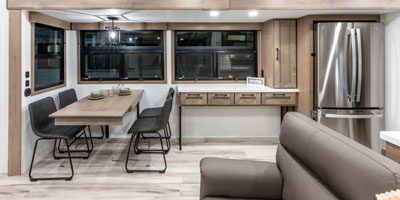 2026 KZ RV Durango D339MLT Fifth Wheel Dinette Desk Slide and Fridge