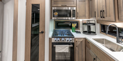 2026 KZ RV Durango D339MLT Fifth Wheel Kitchen Oven, Microwave and Pantry
