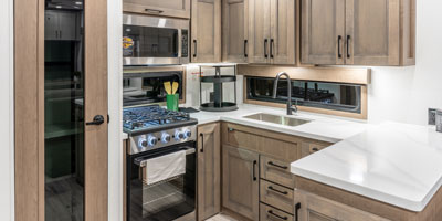 2026 KZ RV Durango D339MLT Fifth Wheel Kitchen Oven, Sink and Spice Rack