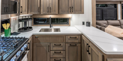2026 KZ RV Durango D339MLT Fifth Wheel Kitchen Sink and Countertops