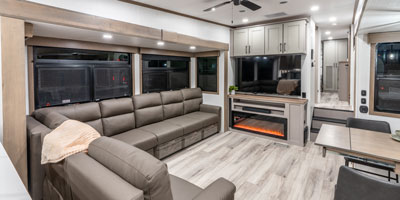 2026 KZ RV Durango D339MLT Fifth Wheel Living Room Entertainment Center TV