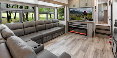 2026 KZ RV Durango D339MLT Fifth Wheel Living Room Entertainment Center