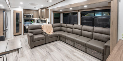 2026 KZ RV Durango D339MLT Fifth Wheel Living Room Mega Couch