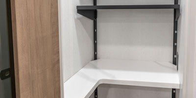 2026 KZ RV Durango D339MLT Fifth Wheel Pantry Open Storage Shelves