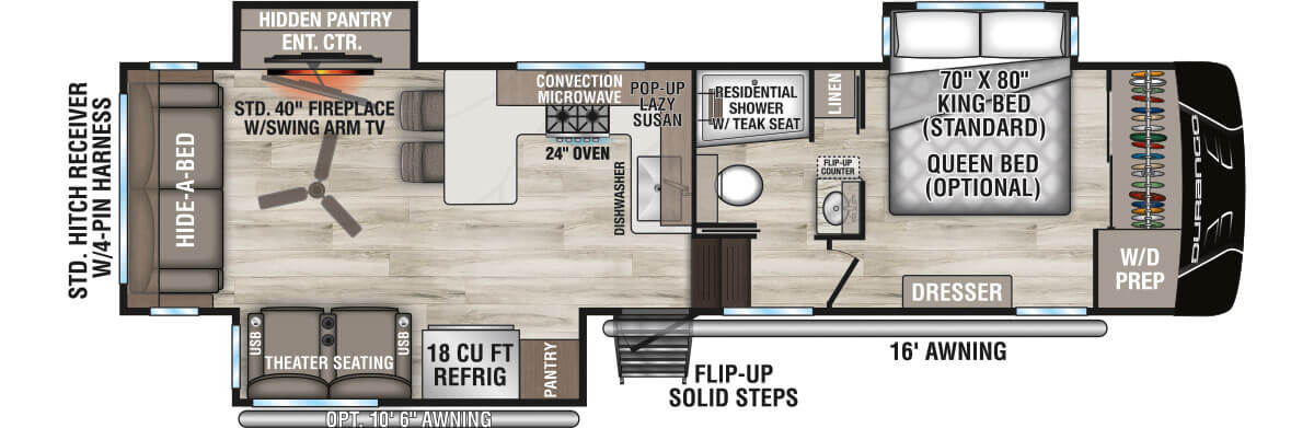 2027 KZ RV Durango D304MKT Fifth Wheel Floorplan