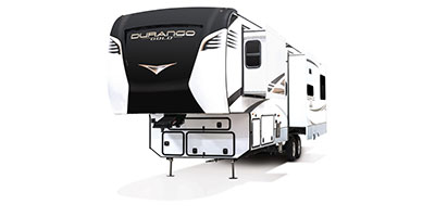 2023 KZ RV Durango Gold G360REQ Fifth Wheel Exterior Front 3-4 Off Door Side with Slide Out
