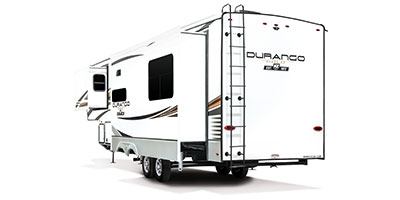 2023 KZ RV Durango Gold G360REQ Fifth Wheel Exterior Rear 3-4 Off Door Side with Slide Out