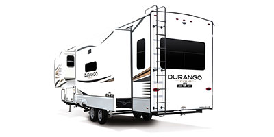 2023 KZ RV Durango Gold G366FBQ Fifth Wheel Exterior Rear 3-4 Off Door Side with Slide Out