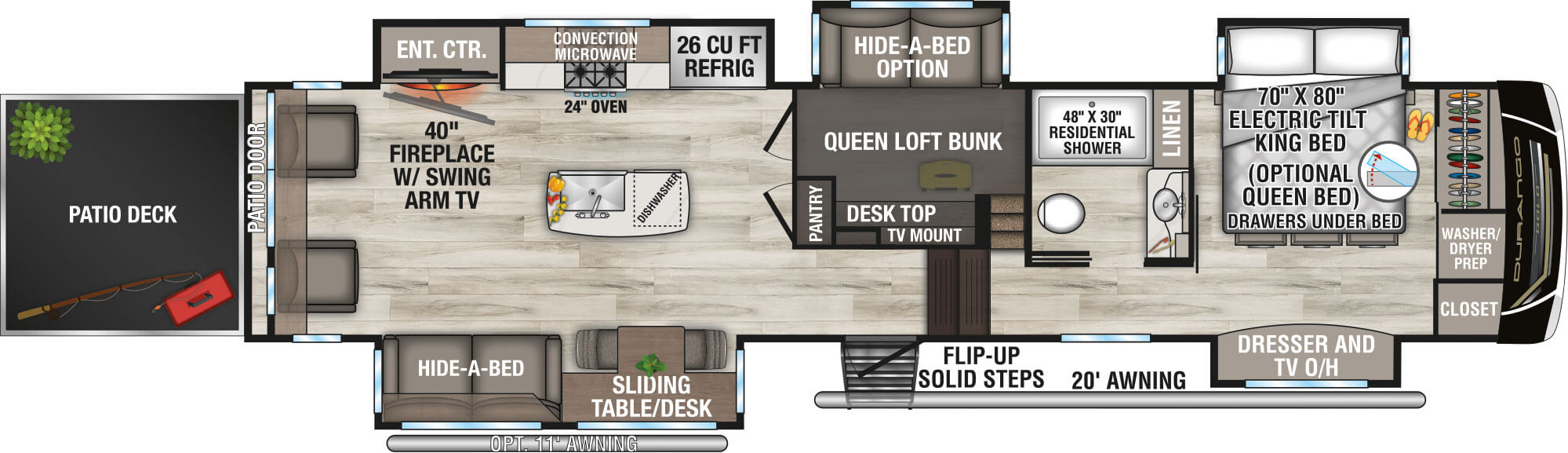 2026 KZ RV Durango Gold G382MBF Fifth Wheel Floorplan