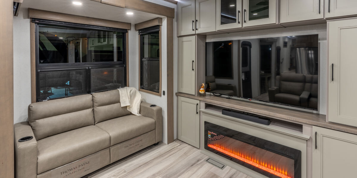 2026 KZ RV Durango Gold G393MKF Fifth Wheel Sofa, Hide-a-Bed and Entertainment Center