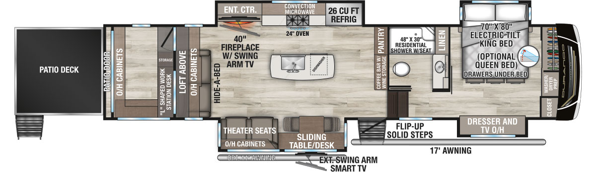 2026 KZ RV Durango Gold G359ROQ Fifth Wheel Floorplan