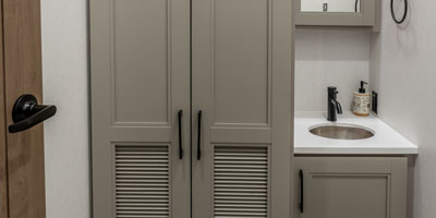 2026 KZ RV Durango Gold G366FBQ Fifth Wheel Guest Half Bathroom