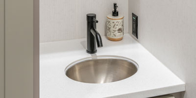 2026 KZ RV Durango Gold G366FBQ Fifth Wheel Master Bathroom Vanity