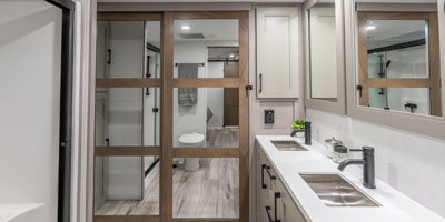 2026 KZ RV Durango Gold G366FBQ Fifth Wheel Master Bathroom