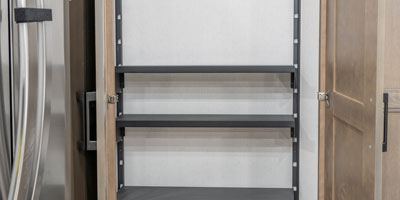 2026 KZ RV Durango Gold G366FBQ Fifth Wheel Pantry Open