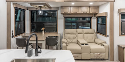 2026 KZ RV Durango Gold G366FBQ Fifth Wheel Theater Seats and Dinette Slide