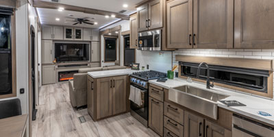 2026 KZ RV Durango Gold G393MKF Fifth Wheel Kitchen Sink, Microwave and Oven