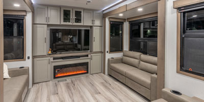 2026 KZ RV Durango Gold G393MKF Fifth Wheel Living Room Fireplace and TV