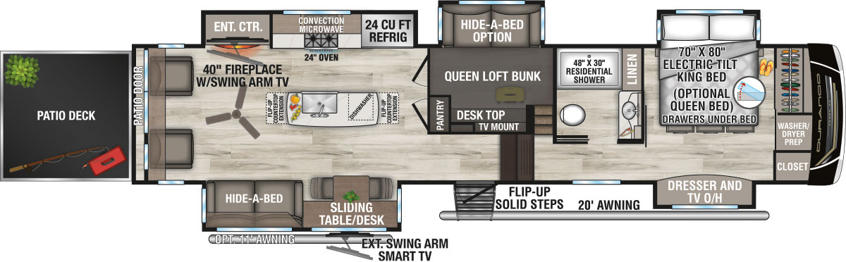 2027 KZ RV Durango Gold G382MBF Fifth Wheel Floorplan