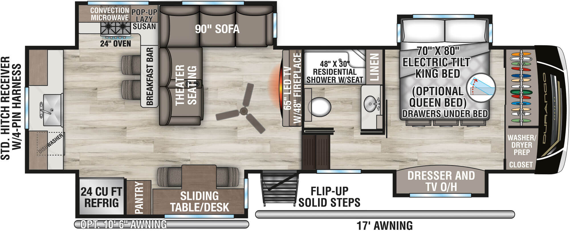 2027 KZ RV Durango Gold G312MLQ Fifth Wheel Floorplan