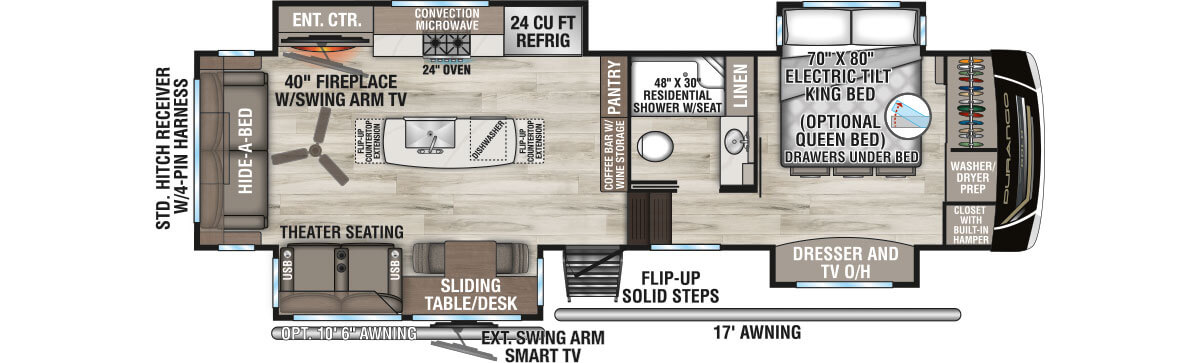 2027 KZ RV Durango Gold G310RLQ Fifth Wheel Floorplan