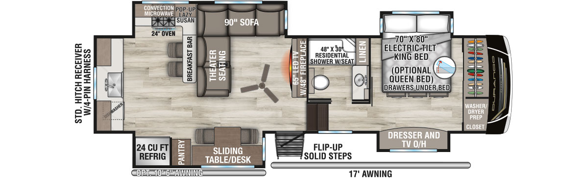 2027 KZ RV Durango Gold G312MLQ Fifth Wheel Floorplan