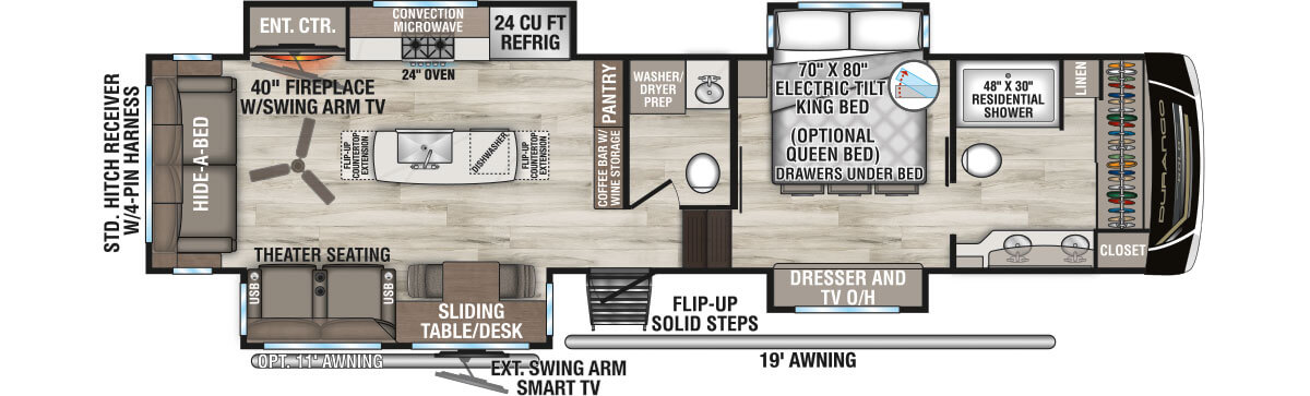 2027 KZ RV Durango Gold G366FBQ Fifth Wheel Floorplan