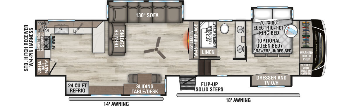 2027 KZ RV Durango Gold G390MLQ Fifth Wheel Floorplan