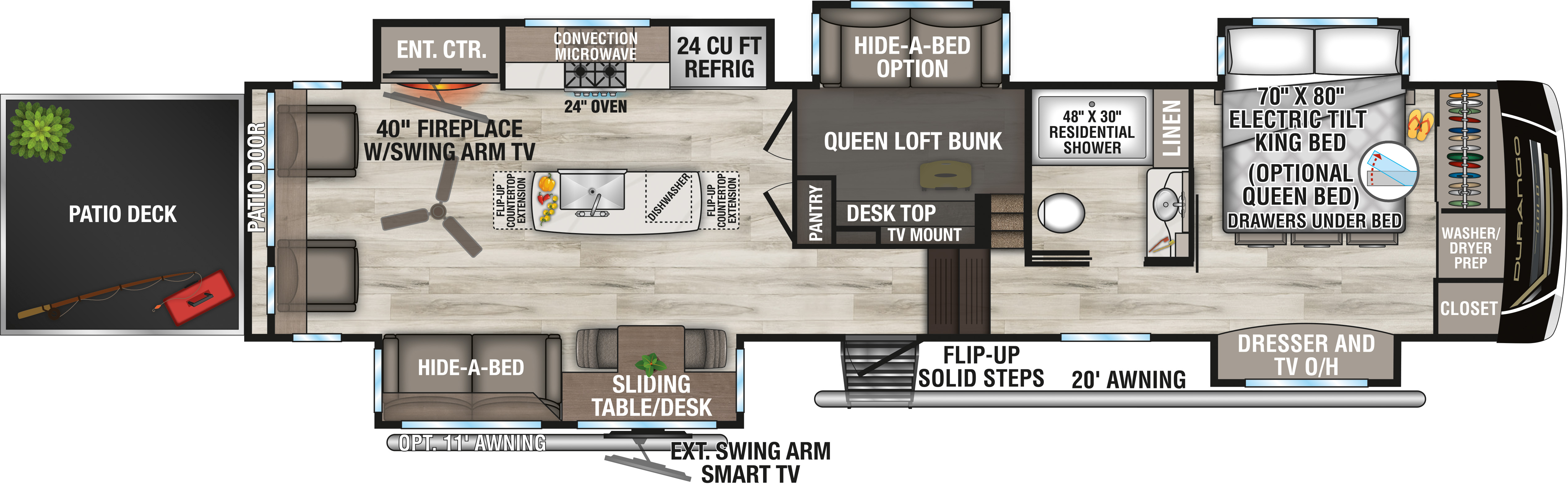 2027 KZ RV Durango Gold G382MBF Fifth Wheel Floorplan