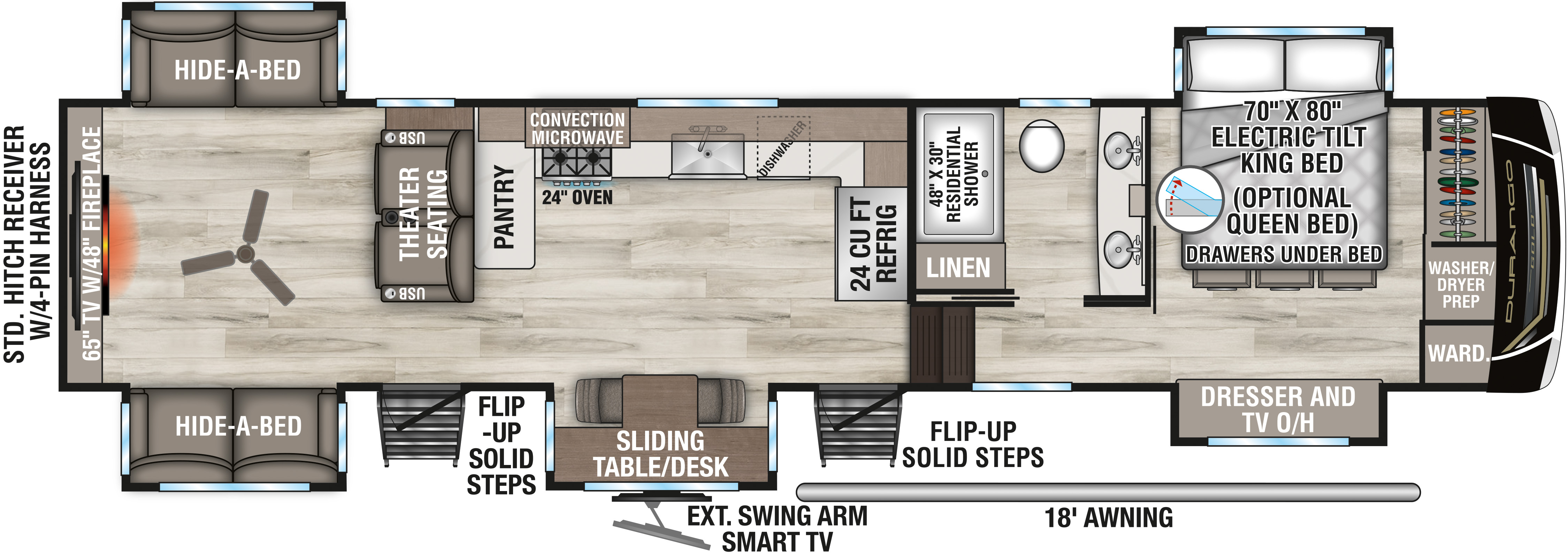 2027 KZ RV Durango Gold G393MKF Fifth Wheel Floorplan