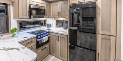 2026 KZ RV Durango HT D256RKT Fifth Wheel Kitchen Refrigerator, Oven and Microwave