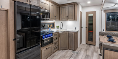 2026 KZ RV Durango HT D296BHT Fifth Wheel Kitchen Refrigerator, Microwave, Oven and Sink