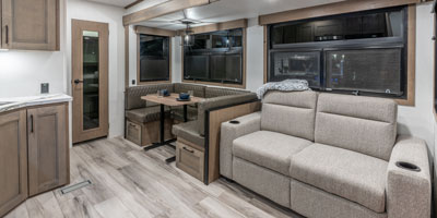 2026 KZ RV Durango HT D296BHT Fifth Wheel Living Room Hide-a-Bed, Sofa, and Dinette Slide