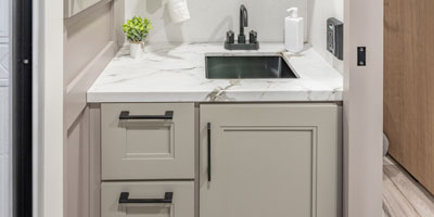 2026 KZ RV Durango HT D296BHT Fifth Wheel Master Bathroom Vanity