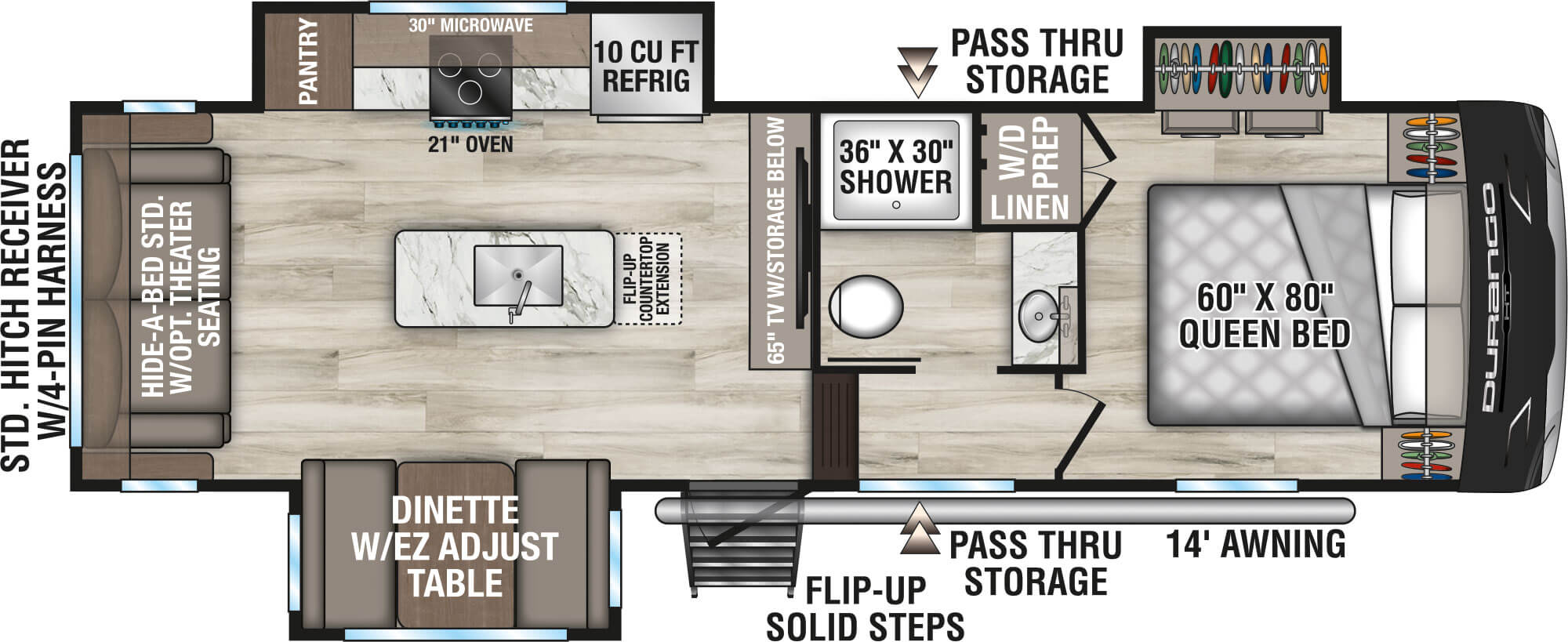 2027 KZ RV Durango HT D250RST Fifth Wheel Floorplan