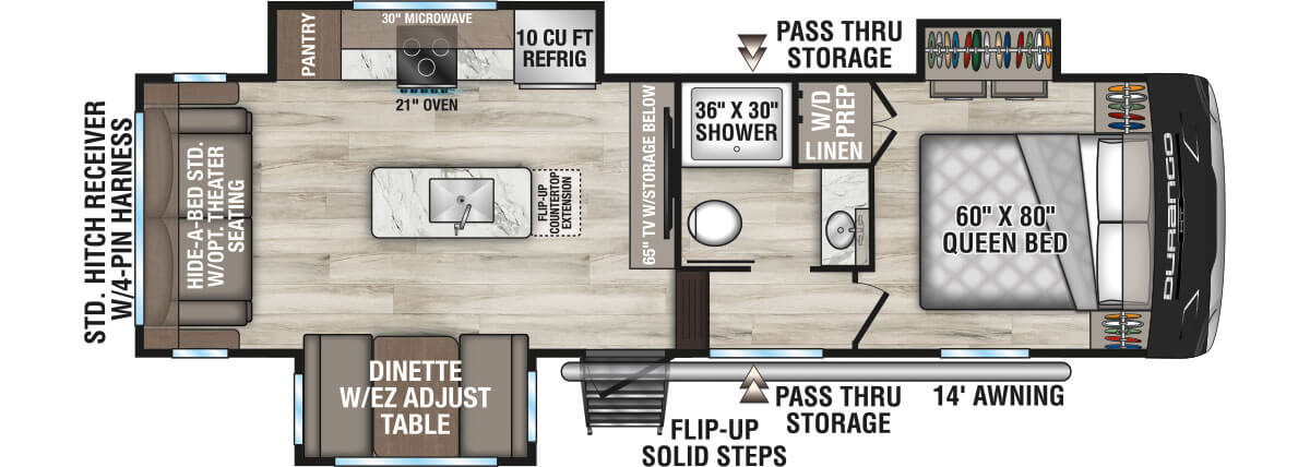 2027 KZ RV Durango HT D250RST Fifth Wheel Floorplan
