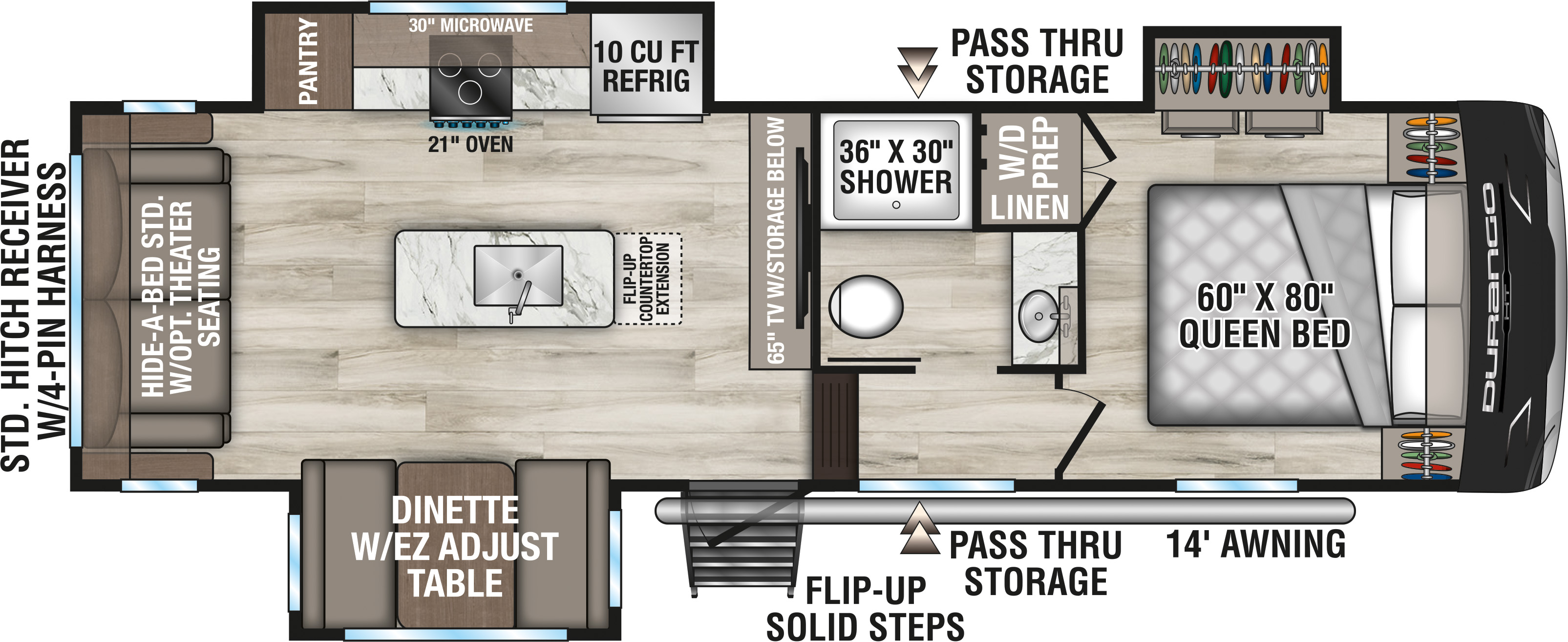 2027 KZ RV Durango HT D250RST Fifth Wheel Floorplan
