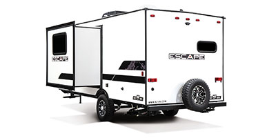2023 KZ RV Escape E181MK Travel Trailer Exterior Rear 3-4 Off Door Side with Slide Out