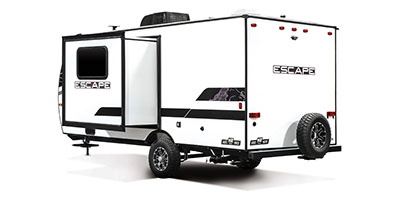 2023 KZ RV Escape E191BHK Travel Trailer Exterior Rear 3-4 Off Door Side with Slide Out