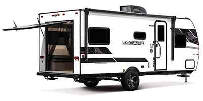 2023 KZ RV Escape E20 HATCH Travel Trailer Exterior Rear 3-4 Door Hatch Open